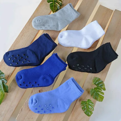 Vista 3 de 12 pares de calcetines antideslizantes para niños pequeños y niñas