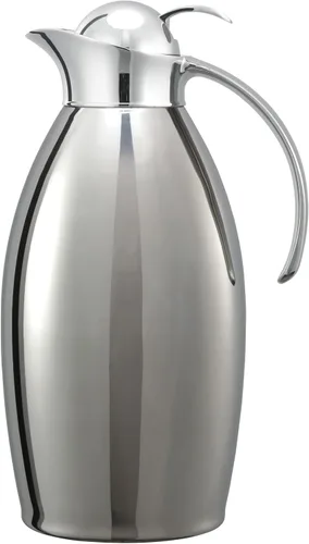 Vista 2 de Service Ideas Nicollet Carafe, Vacuum Insulated, 20oz, Push-button Lid NIC06BSPBBX in 0.6 Liter Black Onyx, Stainless Vacuum Insulated, Stainless