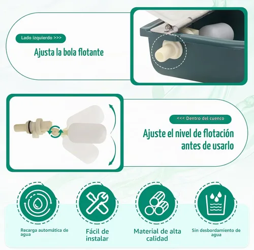 Vista 5 de Comedero automático de agua de 1.2 galones para vaca, ganado, caballo, cuencos de agua con válvula de flotador, cuenco de herramientas para gato