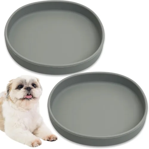 Vista 13 de BNOSDM Plato de Comida de Silicona para Perros, Cuenco Poco Profundo para Perros, Plato Plano para Gatos, 1 Paquete, Platos Pequeños para Cachorros