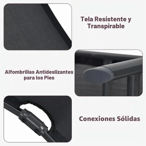 Vista 8 de Tangkula Sillón plegable para exteriores, tumbona reclinable con respaldo ajustable de 5 posiciones y reposapiés de 2 posiciones, no requiere Negro