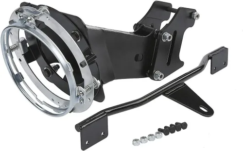 Vista 4 de TCT-MOTORPARTS 7" Cobertura de carenado delantero superior, parabrisas, faro con kits de montaje para Harley Dyna Street Bob, Low Rider, FXR