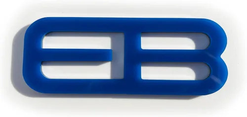 Vista 2 de Emblema EB trasero personalizado de 1 pieza compatible con Mustang Eco Ecoboost insignia logotipo (azul oscuro)