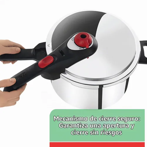 Vista 4 de T-fal P2614634 Secure Aluminum Initiatives - Olla a presión de 12 PSI, 6 cuartos de galón, color plateado