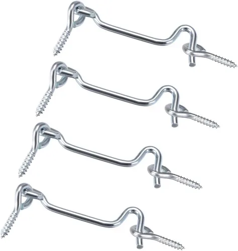 Vista 6 de uxcell Gancho giratorio de puerta de puerta de 1.7 pulgadas, para puerta de ventana de madera con tornillos de montaje, 4