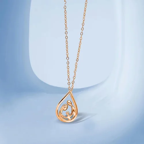 Vista 11 de Jewelili - Collar con colgante de plata de ley o oro rosa o amarillo sobre plata, cadena de eslabones de 18 pulgadas