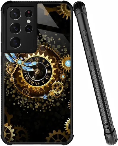 Vista 25 de ZHEGAILIAN Funda compatible con Samsung Galaxy S21, funda de vidrio orgánico para niñas, mujeres y hombres, diseño de cuatro esquinas, antiarañazos