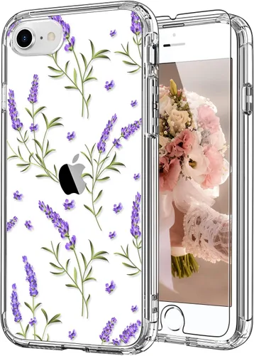 Vista 16 de ICEDIO Funda para iPhone SE 2022/2020, 8, 7 - TPU Transparente, Diseño de Flores Florecientes Coloridas, con Protector de Pantalla para Niñas