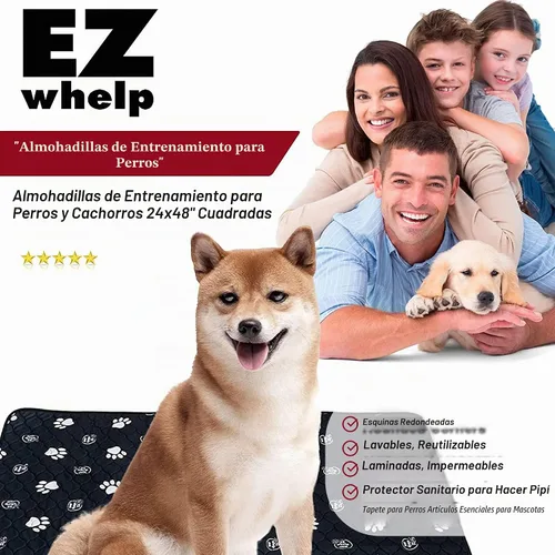 Vista 3 de EZwhelp Almohadillas reutilizables para orina de perro, lavables e impermeables para entrenamiento de orinal o almohadillas de parto, 24 x 48