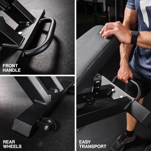 Vista 6 de Titan Fitness TITAN Series FID Banco de pesas ajustable con 70 ángulos planos, inclinación, declinación, clasificación de 600 libras, acolchado