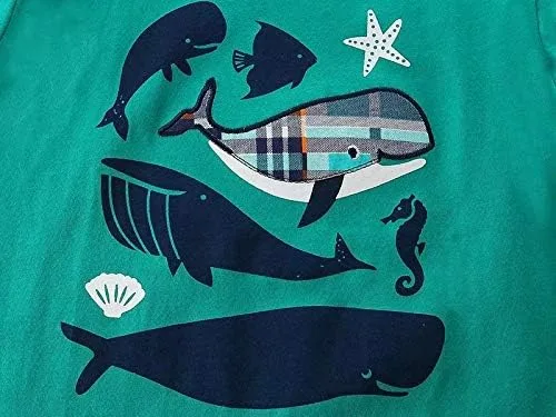 Vista 2 de Conjunto de atuendo para niños pequeños, con camisa de manga corta y pantalones cortos de algodón para verano