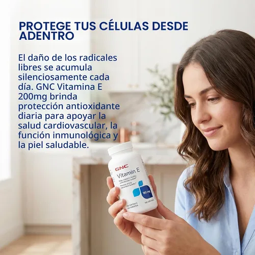 Vista 7 de GNC Vitamina E 200 mg, apoya el sistema cardiovascular saludable, 100
