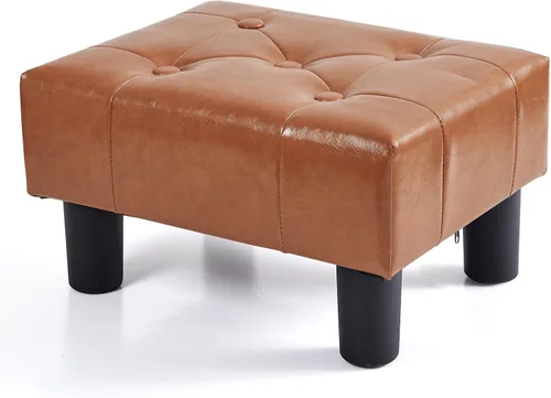 Vista 27 de BRIAN & DANY Taburete pequeño para pies, taburetes de lino con patas, reposapiés pequeño estable para sala de estar, beige