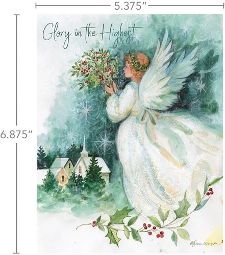 Vista 5 de Lang, Tarjetas de Navidad en caja con diseño de ángel de Susan Winget