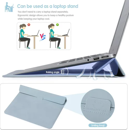Vista 3 de HYZUO Funda para laptop de 15 a 16 pulgadas con función de soporte para MacBook Pro 16 M4/M3/M2/M1 Pro/Max 2025-2019, XPS 15, MacBook Pro 15
