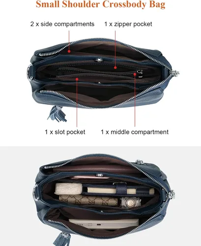 Vista 6 de Over Earth Bolsos de cuero para mujer, bolso de hombro pequeño Hobo para mujer