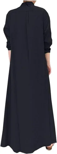 Vista 2 de Ladyful Vestido casual de algodón con botones para mujer