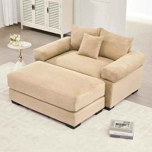 Vista 75 de ODUSE-DAILY Sofá modular de gran tamaño de 117.3 pulgadas, sofás modulares grandes de pana para sala de estar, sofás de 3 plazas, moderno juego