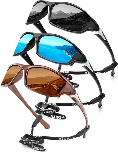 Vista 15 de KALIYADI 4 Pack Polarized Sunglasses-Men Sports Sun-glasses: Mens Sunglasses UV Protection for Fishing Driving Cycling