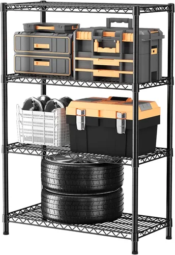 Vista 12 de SINGAYE Estantería de alambre para armario: unidad de metal ajustable para organización de lavandería, baño, cocina, hogar, almacenamiento