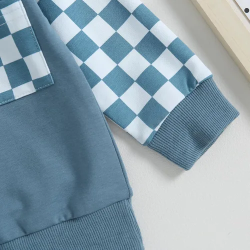 Vista 3 de Conjunto de 2 piezas de sudadera de manga larga con cuello redondo y pantalones casuales para bebé niño