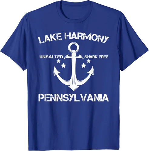 Vista 23 de Playera divertida de Lago Harmony Pennsylvania para acampada o pesca Negro