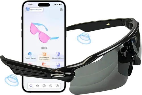 Vista 12 de Lentes de sol Bluetooth para hombres y mujeres, lentes inteligentes con altavoces de oreja abierta, asistente de voz, control táctil, lente