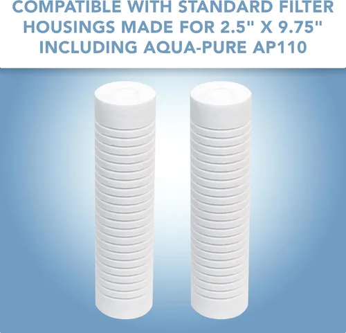 Vista 2 de CFS Cartuchos universales de filtro de agua de sedimentos finos/normales compatibles con los modelos AP110 y AO-WH-PREV-R2 - Filtro de repuesto de 5