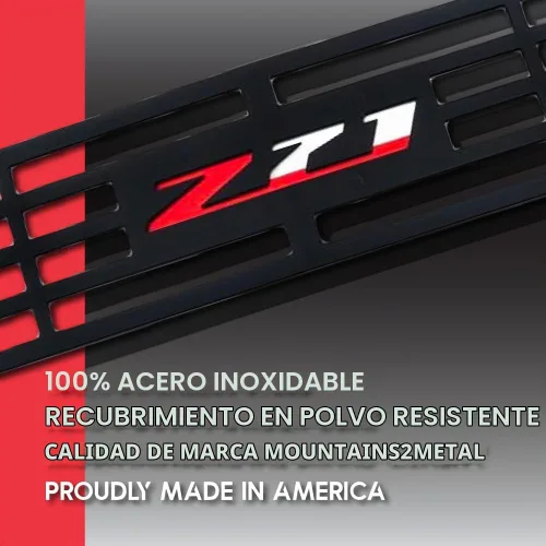 Vista 3 de Rejilla de acero inoxidable y pintura electrostática negra para insertar en defensa de 2015+ Chevy Silverado 2500 3500 HD Edición "Z-71