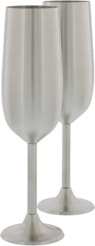 Vista 5 de Copas de champán irrompibles de acero inoxidable, juego de dos copas de champán de 8 onzas