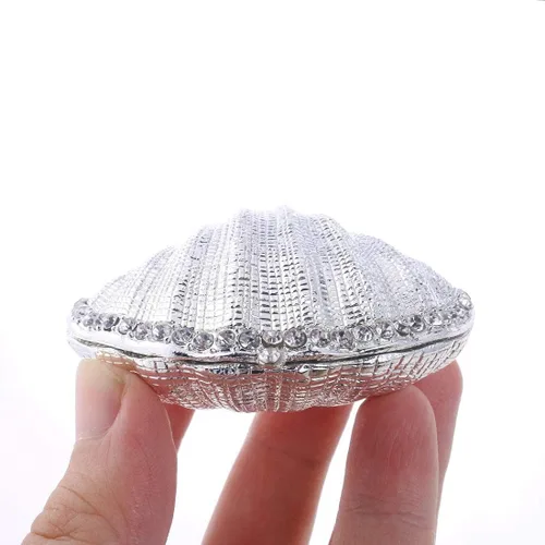 Vista 6 de YUFENG - Caja de baratijas con figuras de conchas plateadas y azules