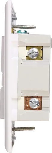 Vista 2 de Eaton GFCI - Receptáculo facial en blanco de autocomprobación 20A -125V con placa de pared de tamaño estándar, color blanco