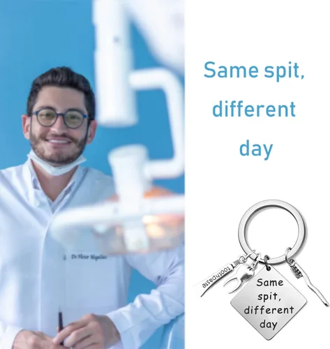 Vista 6 de Lywjyb Birdgot Regalo divertido para dentistas con el mismo salivo, regalo de higienista dental para diferentes días (El mismo escupito)