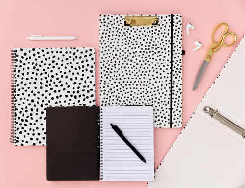 Vista 5 de Steel Mill & Co - Lindo cuaderno de espiral grande con rayas universitarias, 11 x 9.5 pulgadas con tapa dura duradera y 160 páginas forradas, puntos