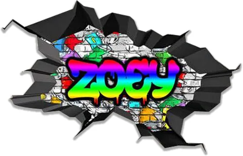 Vista 31 de Calcomanía de pared con nombre personalizado, graffiti 3D Arte personalizado vinilo decorativo adhesivo Removible Despegar y pegar Borde