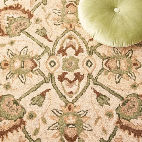 Vista 7 de SAFAVIEH Antiquity Collection - Alfombra decorativa de 3 x 5 pies, color marfil y beige, hecha a mano, lana tradicional, ideal para zonas de alto