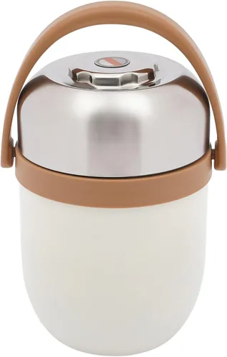 Vista 5 de Tarro de 2 niveles de acero inoxidable aislado al vacío de boca ancha para sopa y comida caliente con mantiene térmico, portátil, apilable, cajas