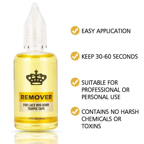 Vista 2 de Adhesivo de extensión de cabello con cinta adhesiva y removedor de pegamento, acción rápida para pelucas y extensiones de encaje