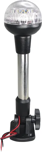 Vista 3 de Pactrade Marine Luz de poste redonda plegable ajustable RV 9 1/2 ''H Luz de navegación SS (LED)