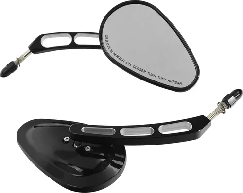 Vista 4 de TCT-MOTORPARTS Espejos retrovisores negros de 0.315 in aptos para Harley Touring Road King Glide Sportster 1200
