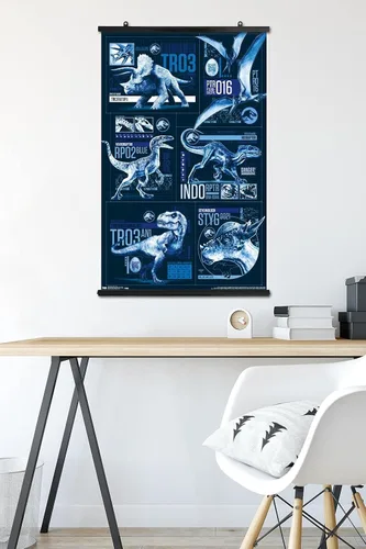 Vista 44 de Trends International Jurassic World: Fallen Kingdom - Póster de pared con cuadrícula, 14.725 x 22.375 pulgadas, versión enmarcada de madera