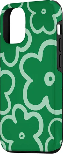 Vista 2 de Funda para iPhone 15 con diseño floral verde claro y verde oscuro