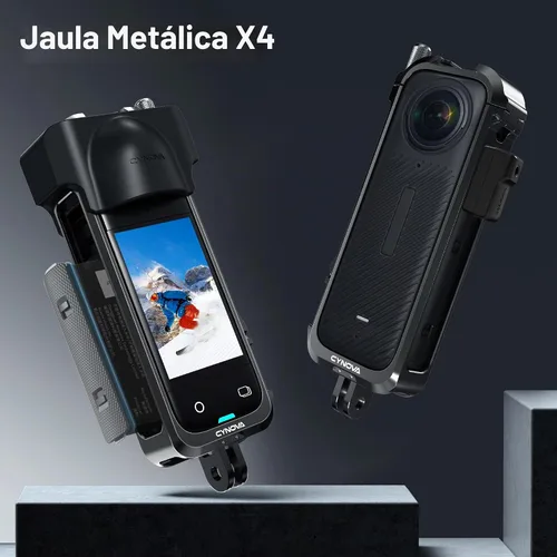 Vista 5 de CYNOVA Insta 360 X4 - Marco utilitario con cubierta de silicona para lentes