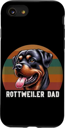 Vista 18 de Rottweiler Dad Rottie Father Dog Parent Father's Day Retro Case for iPhone 16