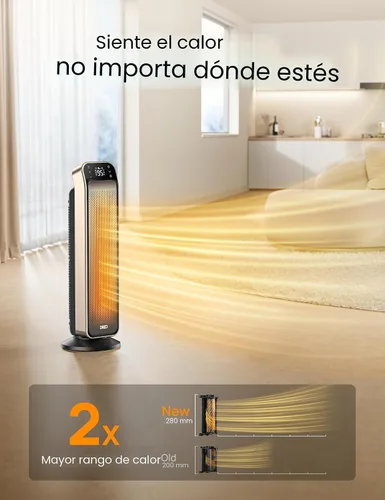 Vista 3 de Dreo Calentador de espacio para interiores, calentador de habitación portátil rápido de 25 pulgadas, 11.5 pies/s con control remoto y termostato, 3