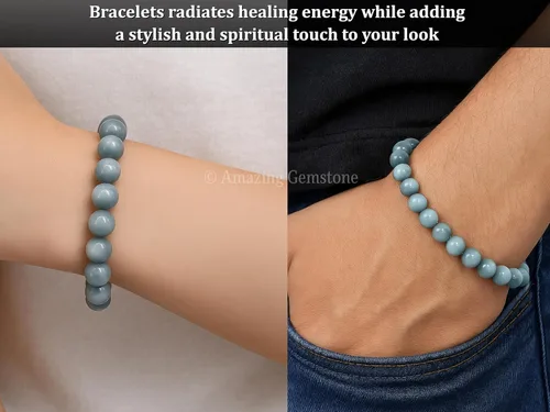 Vista 516 de Amazing Gemstone Pulsera de cristal para mujeres y hombres, pulsera de cristal curativo de protección, pulsera elástica con cuentas de piedras