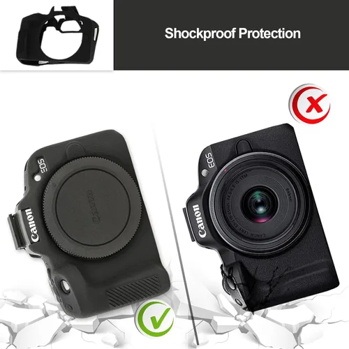 Vista 5 de VOVMOEYA Compatible con Canon EOS R50 - Kit de accesorios para funda de cámara [con 2 películas LCD templadas], funda protectora de cámara