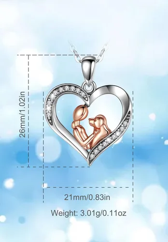 Vista 7 de INFUSEU Collar de plata de ley con corazón para mujeres y niñas, regalo para amantes de las mascotas, cadena de 18.0in
