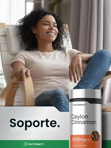 Vista 6 de Horbäach Cápsulas de canela de Ceilán, 250 unidades, sin OMG, sin gluten