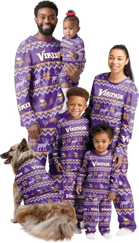 Vista 28 de FOCO NFL womens Nfl Team Ugly Pattern Matching Set Family Holiday Pajamas